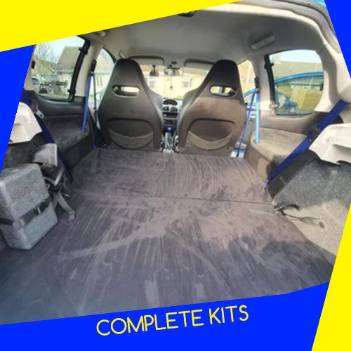 Peugeot 206 Complete Clubsport Rear Seat Delete Kit Vibe Belts
