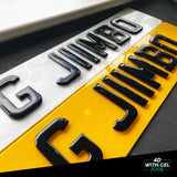 4D Acrylic (3mm) With 3D Gel Number Plates - Gloss Black (Standard Shape)
