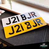 2D Printed Car Number Plates -  Gloss Black (Standard Shape)