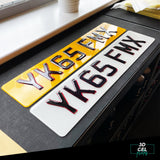 3D Gel Car Number Plates - Ruby Red - (Standard Shape)