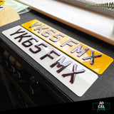 3D Gel Car Number Plates - Ruby Red - (Standard Shape)