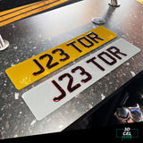 3D Gel Car Number Plates - Ruby Red - (Standard Shape)