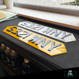 3D Gel Car Number Plates - Gloss Black (Lamborghini Shape)