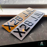 3D Gel Car Number Plates - Gloss Black (Standard Shape)