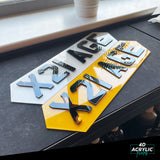 4D Acrylic (3mm) Car Number Plates - Gloss Black (Lamborghini Shape)