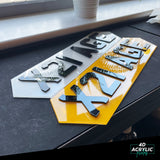 4D Acrylic (3mm) Car Number Plates - Gloss Black (Lamborghini Shape)