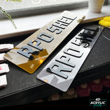 4D Acrylic (3mm) Car Number Plates - Gloss Black (Range Rover Shape)