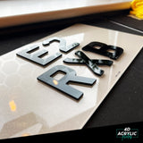 4D Acrylic (3mm) Car Number Plates - Gloss Black (Japanese Import Shape)