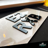 4D Acrylic (3mm) Car Number Plates - Gloss Black (Japanese Import Shape)