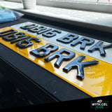4D Acrylic (3mm) With 3D Gel Number Plates - Gloss Black (Standard Shape)