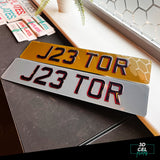 3D Gel Car Number Plates - Ruby Red - (Standard Shape)