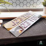 3D Gel Car Number Plates - Ruby Red - (Standard Shape)