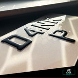 3D Gel Car Number Plates - Gloss Black (Japanese Import Shape)