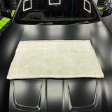 Black and white twisted loop microfibre drying towel
